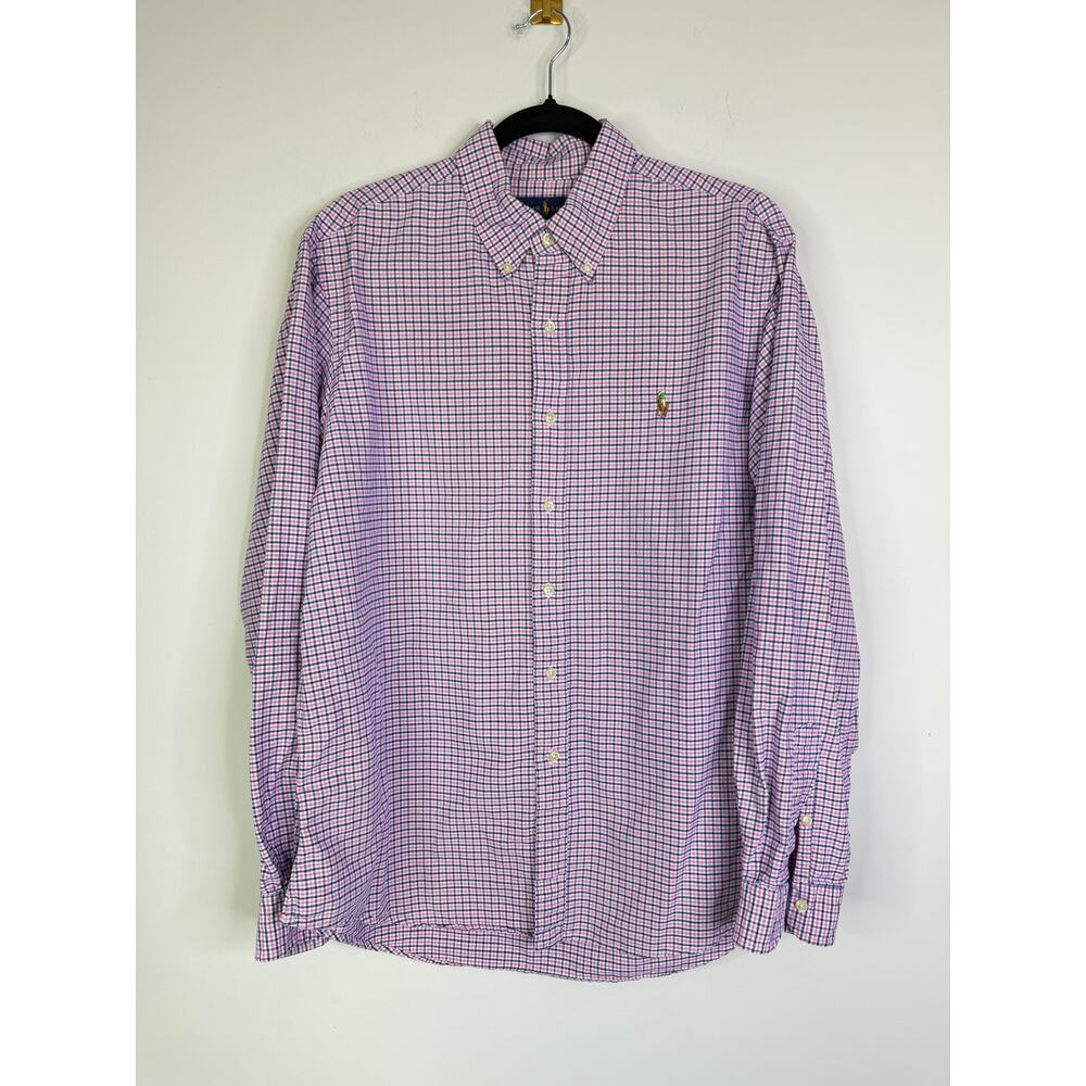 Ralph Lauren Plaid Long Sleeve Button Down Polo Shirt Size XL